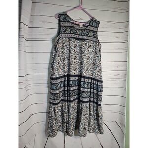 Vintage La Cera 90s Boho Tapestry Cotton Sundress Maxi Dress Pockets Size Large